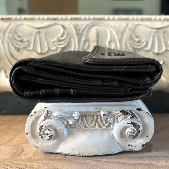 ESPRIT Chocolate Brown Pebbled Leather Trifold Compact Wallet - Picture 7 of 13